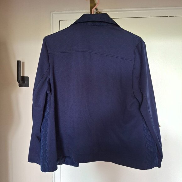 ALIA Lightweight Blue Jacket - Quilted Trim, Front Button Fastening, Patch Pocke - Picture 3 of 8